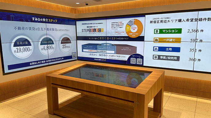 シティタワー麻布十番の店頭パネル&デジタルサイネージ